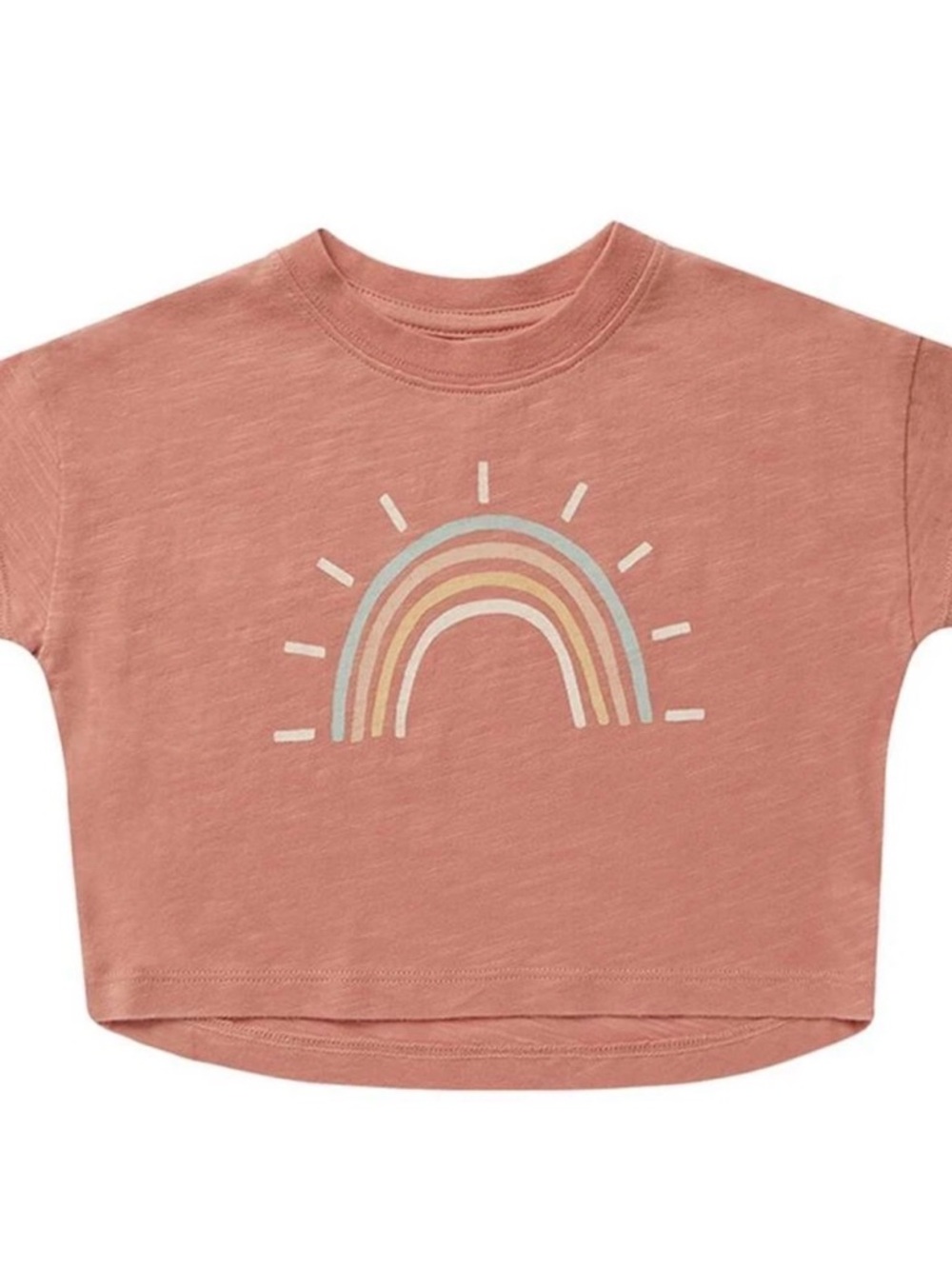 NWT Rylee and Cru Girls' Dusty Rose Rainbow Graphic Tee
